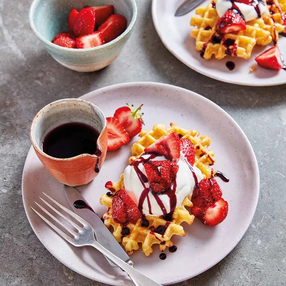 Merry Strawberry Waffles