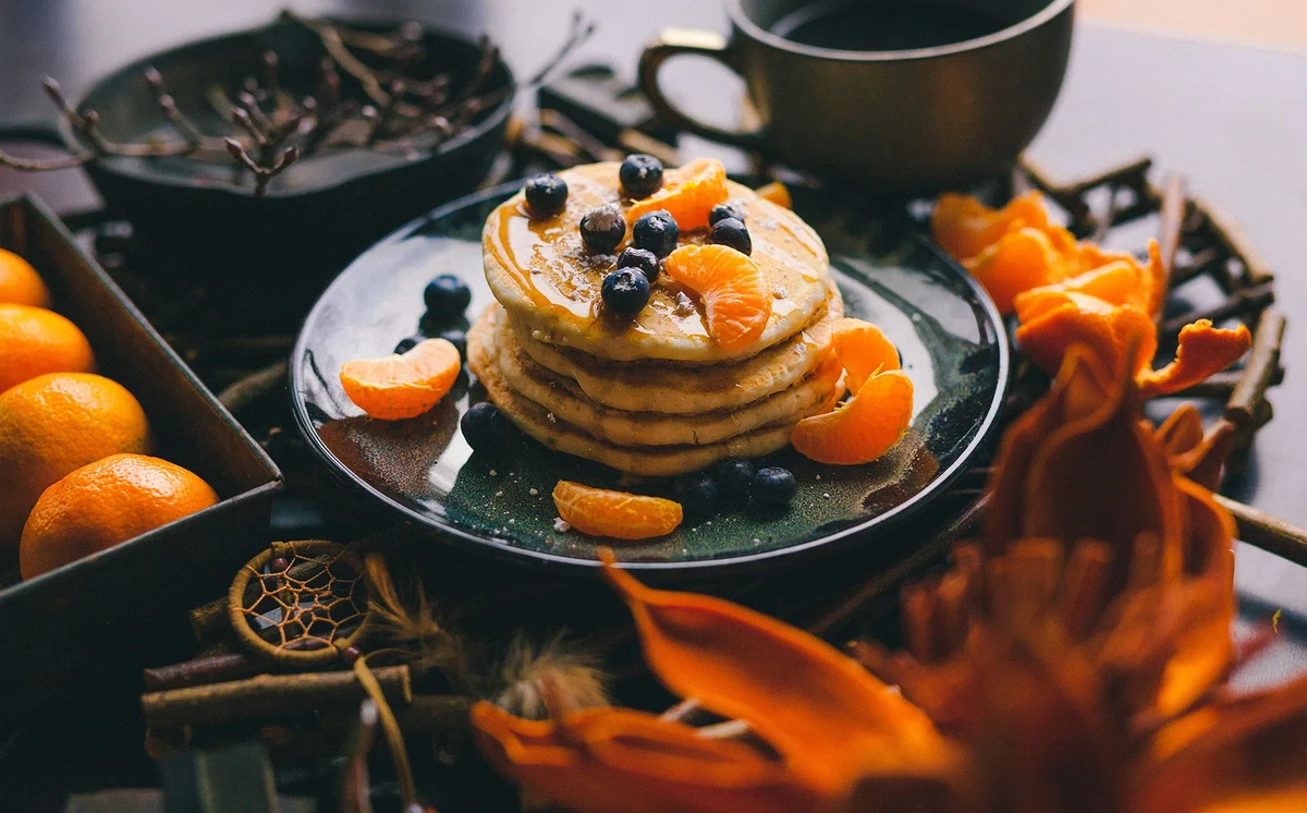 Healthy banana and oat pancakes