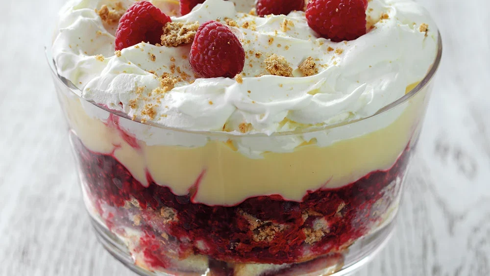 Raspberry & Amaretto Trifle,Raspberry, Sherry & Amaretto Trifle