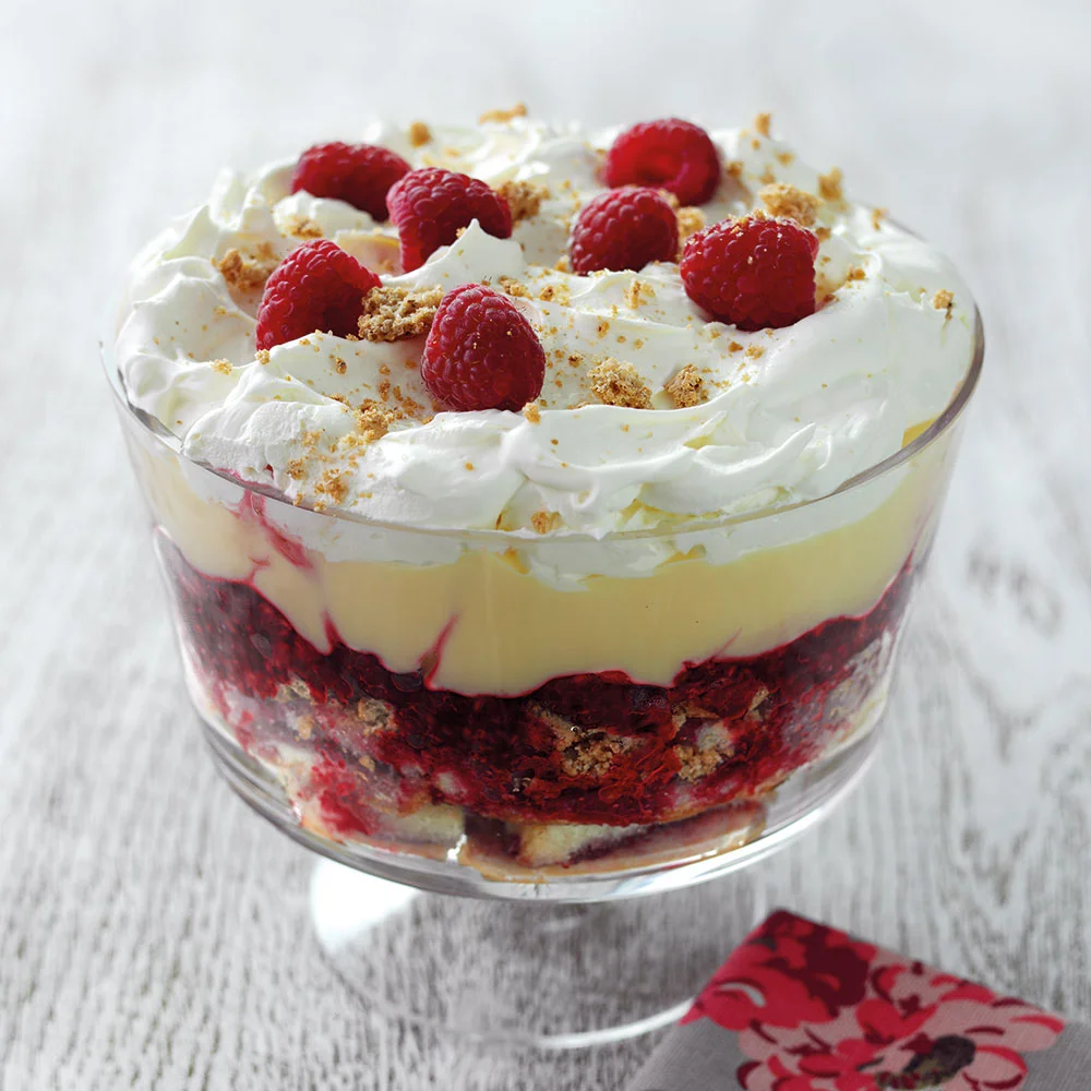 Raspberry, Sherry & Amaretto Trifle