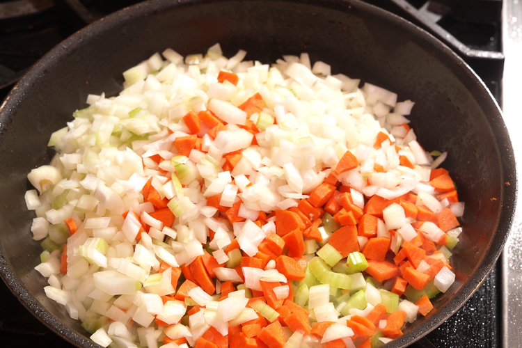 Image of In the same pot, sauté onion, carrot, and celery until...