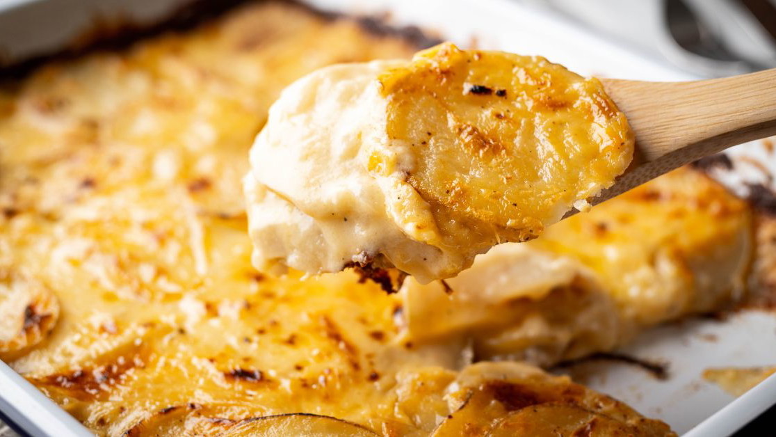 gratin de pommes de terre panais lardons
