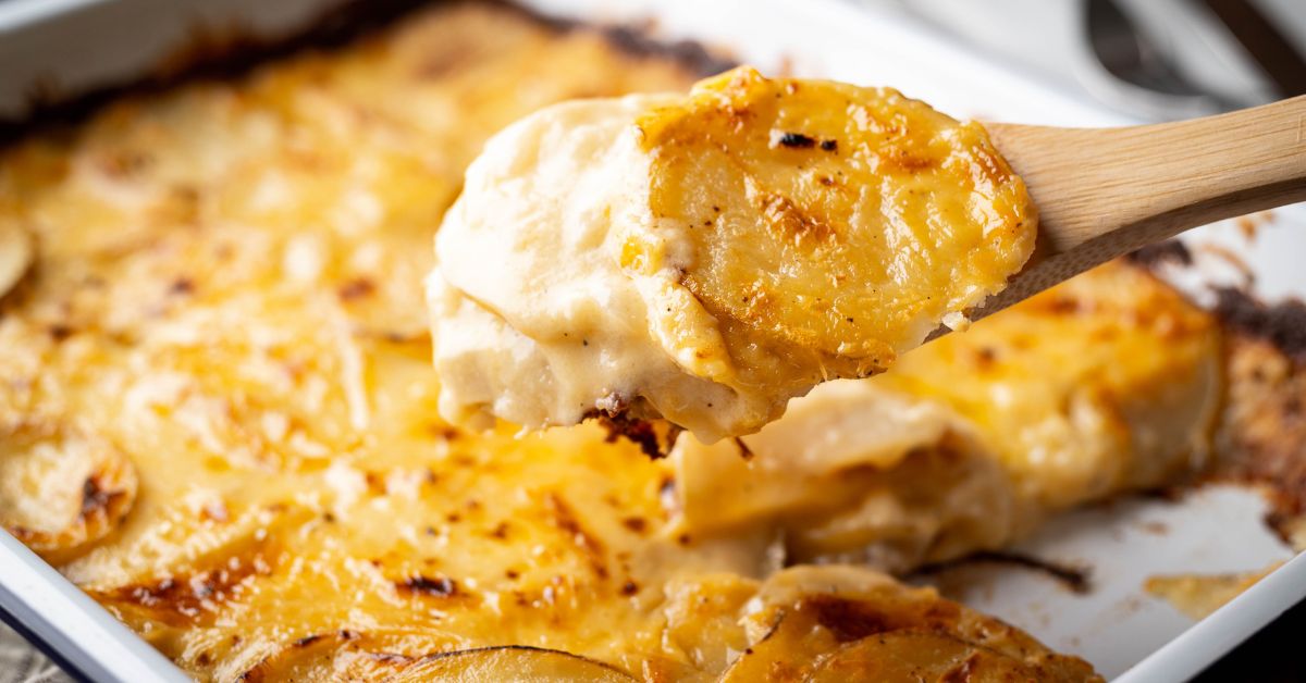 Gratin de pomme de terre, panais et lardons