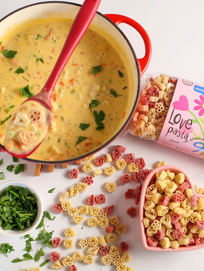 Image of Mac and Cheese Soup with Veggies