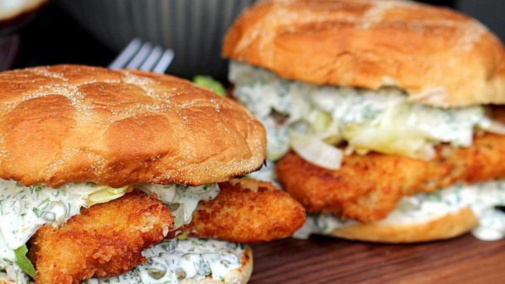 Image of Fiskeburger m. torsk og tatarsauce