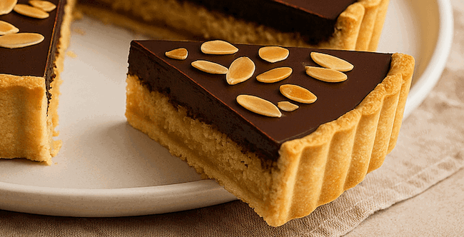 Image of Chocolate and Almond Tart Recipe UK