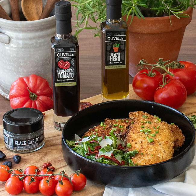 Tuscan Herb Chicken Cutlet with Arugula Salad