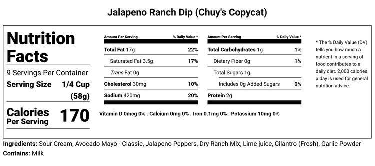 Image of Nutrition Info: