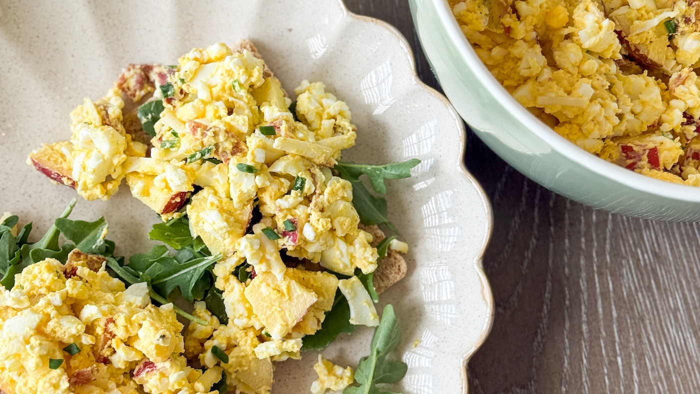 Apple Bacon Cheddar Egg Salad recipe