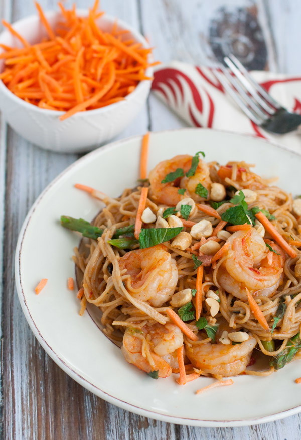 Thai Shrimp Scampi with Whole Wheat Pasta