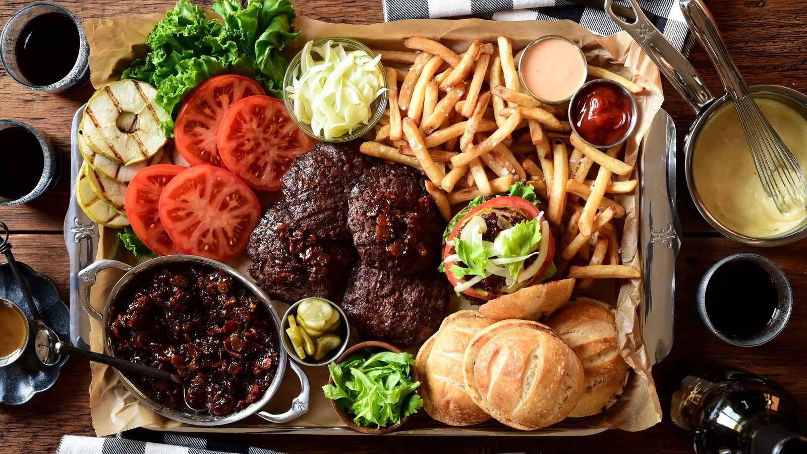 Image of Espresso Infused Bacon Jam Burgers with Smoked Gouda Sauce