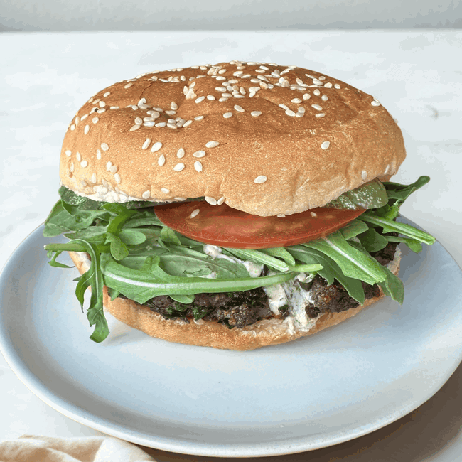 Image of Lamb Burger with Chermoula Yogurt Sauce