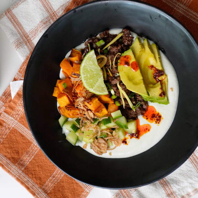 Image of Cottage Cheese and Beef Bowl