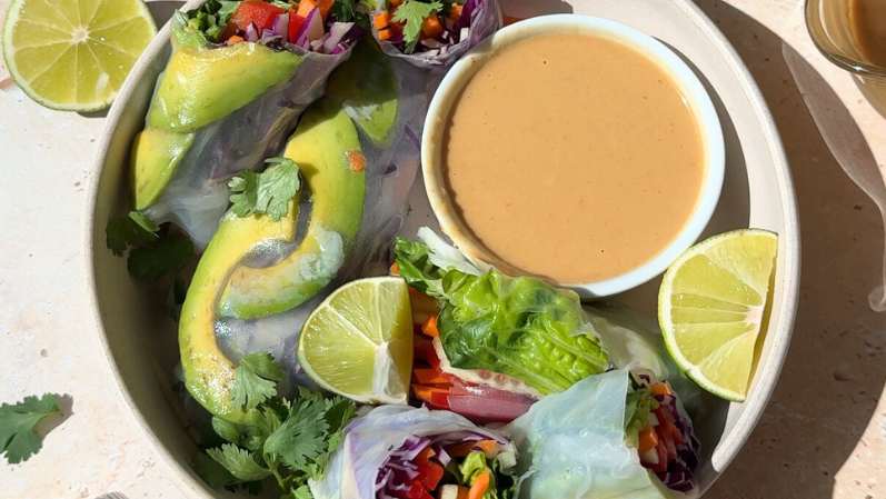 Image of Fresh Spring Rolls with Sesame Ginger Sauce