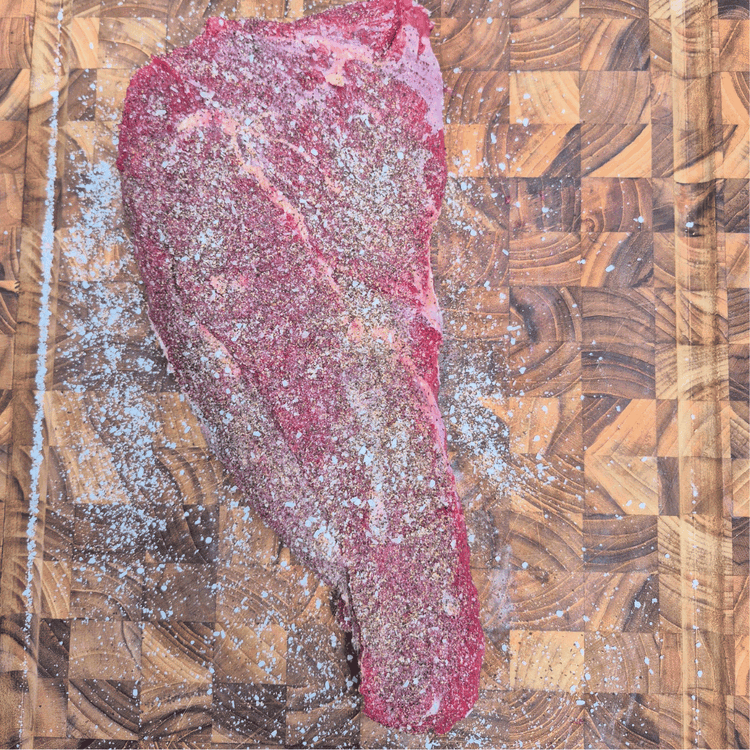 Image of Season generously on all sides with the salt, pepper garlic blend and set aside.