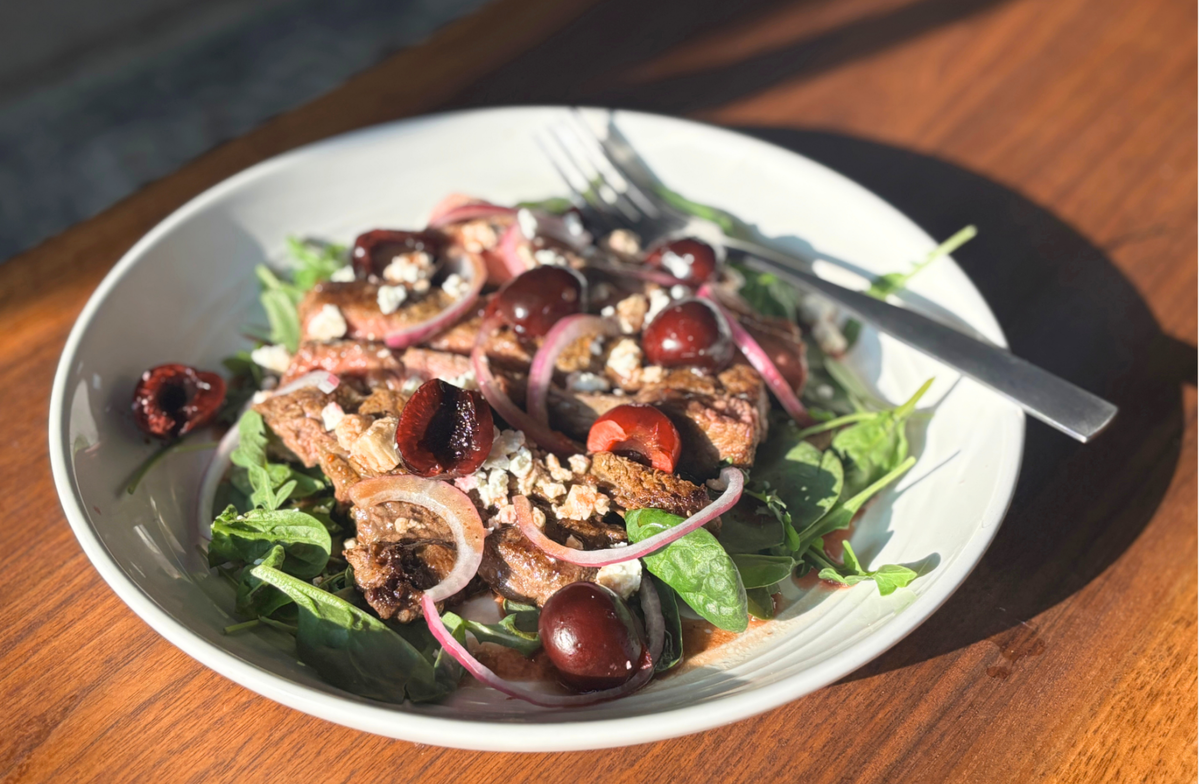 Balsamic Steak, Feta & Cherries
