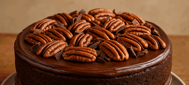 Image of Rich and Tasty Chocolate Pecan Cake Recipe UK
