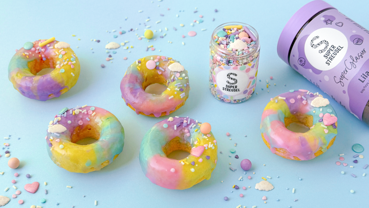 Regenbogen Donuts