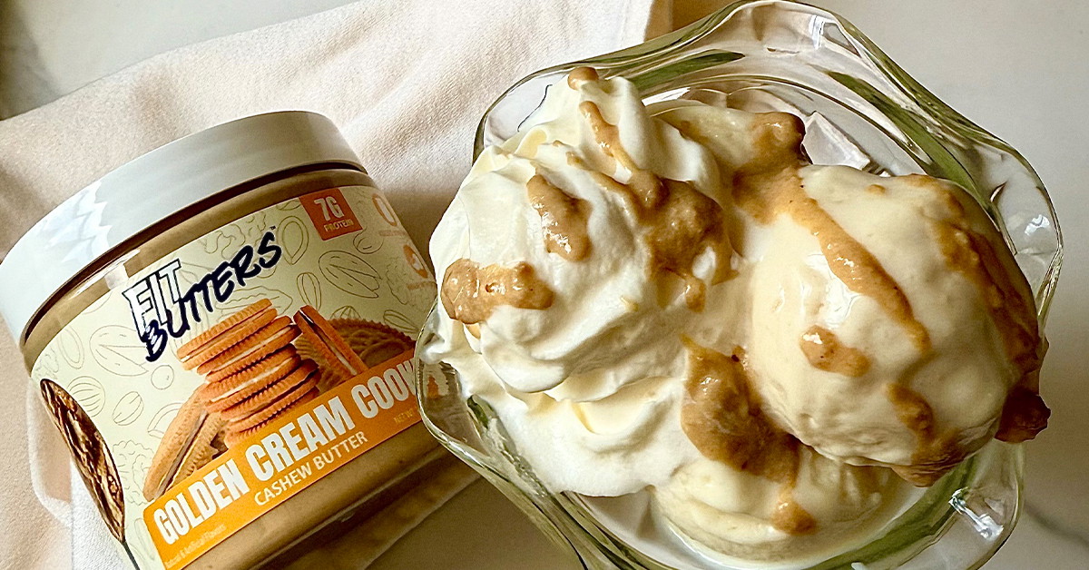 High Protein Golden Cream Cookie Fit Butters Icecream