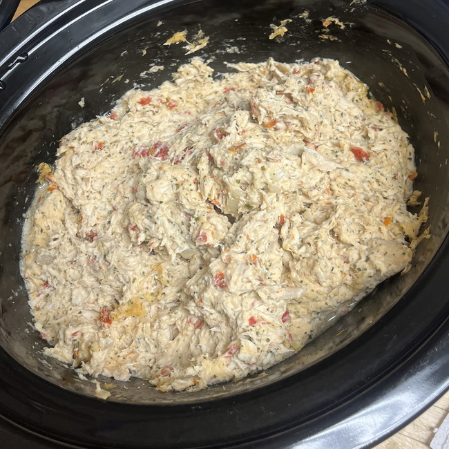 Image of Crockpot Shredded Chicken Alfredo Sandwiches