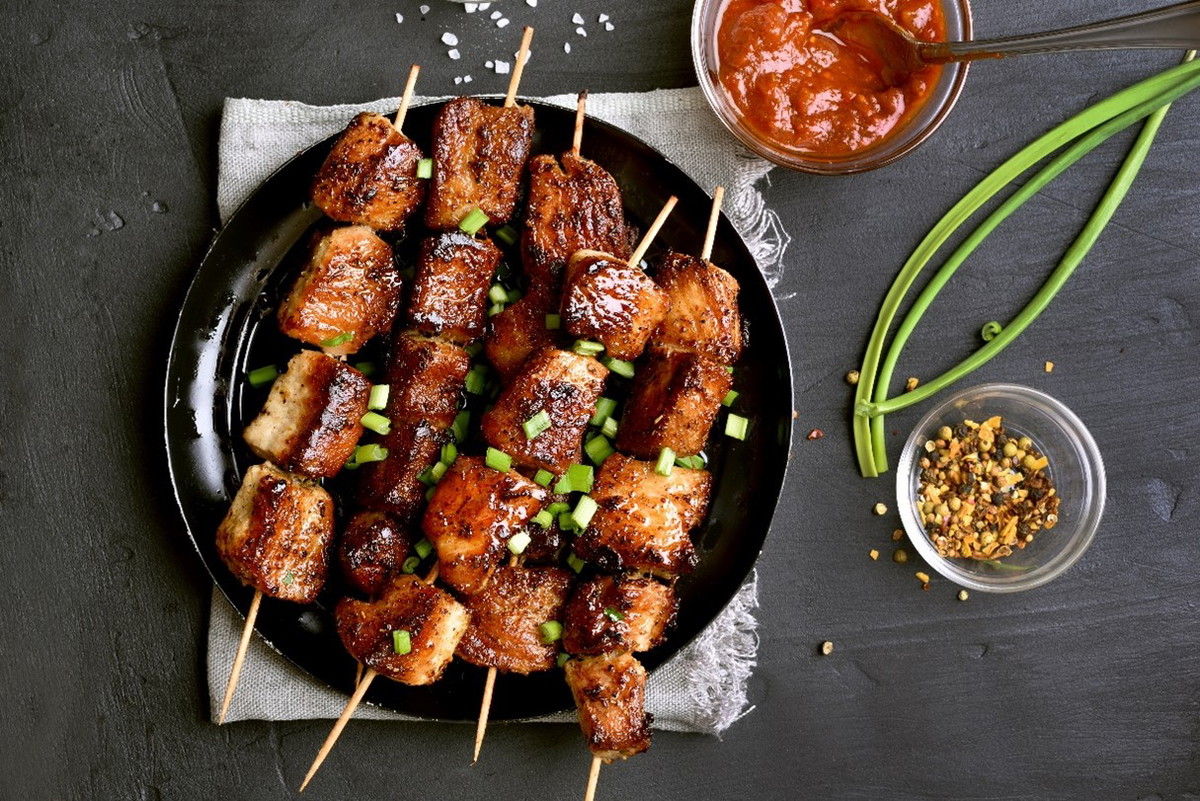 Oyster Sauce Honey Grilled Chicken Skewers