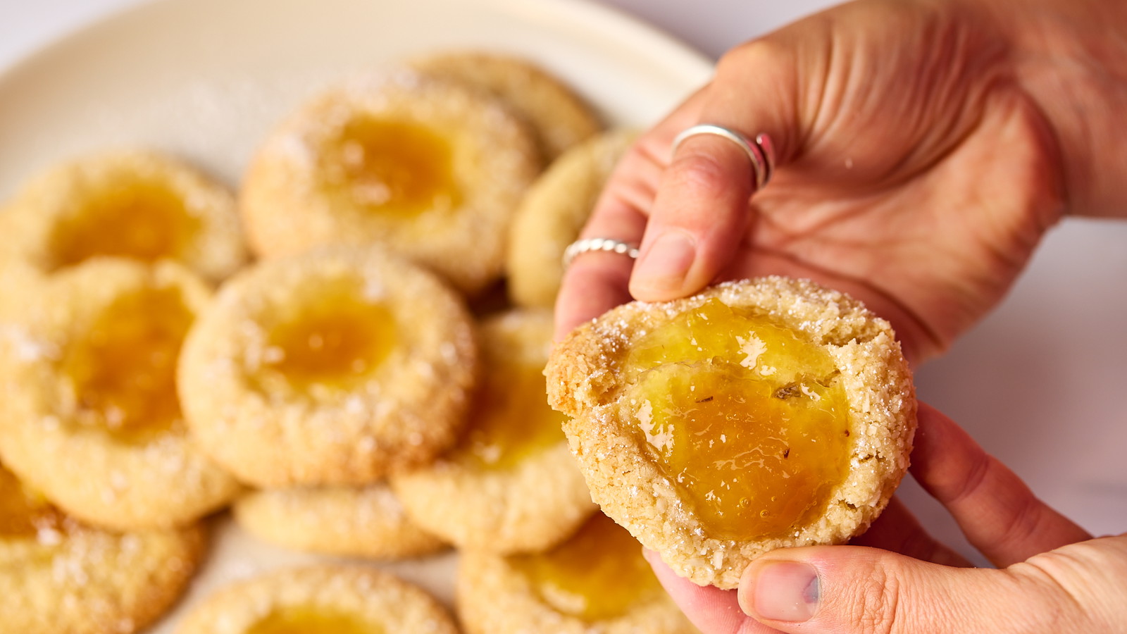 Image of Golden Pineapple & Coconut Thumbprint cookies  