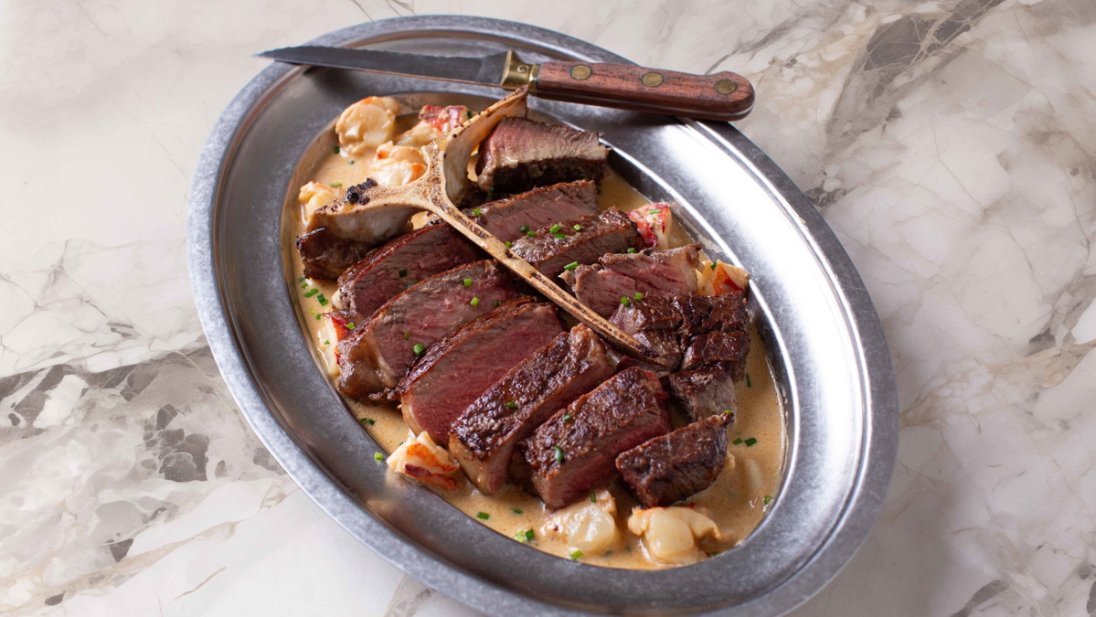 Steak Diane with Lobster Sauce