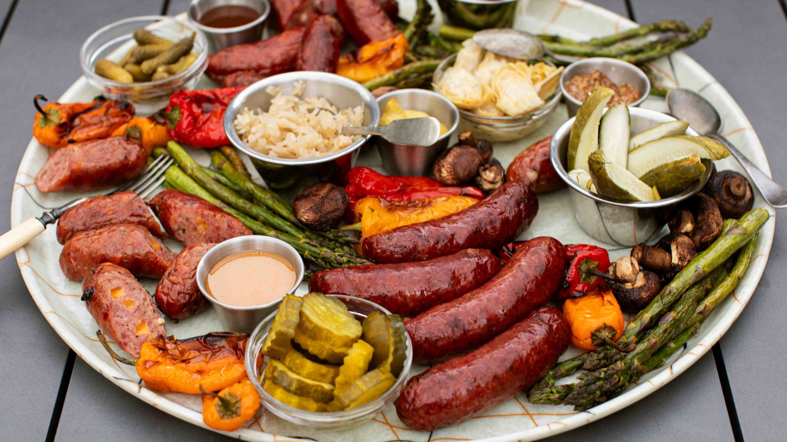 Image of Grilled Sausage Charcuterie Board