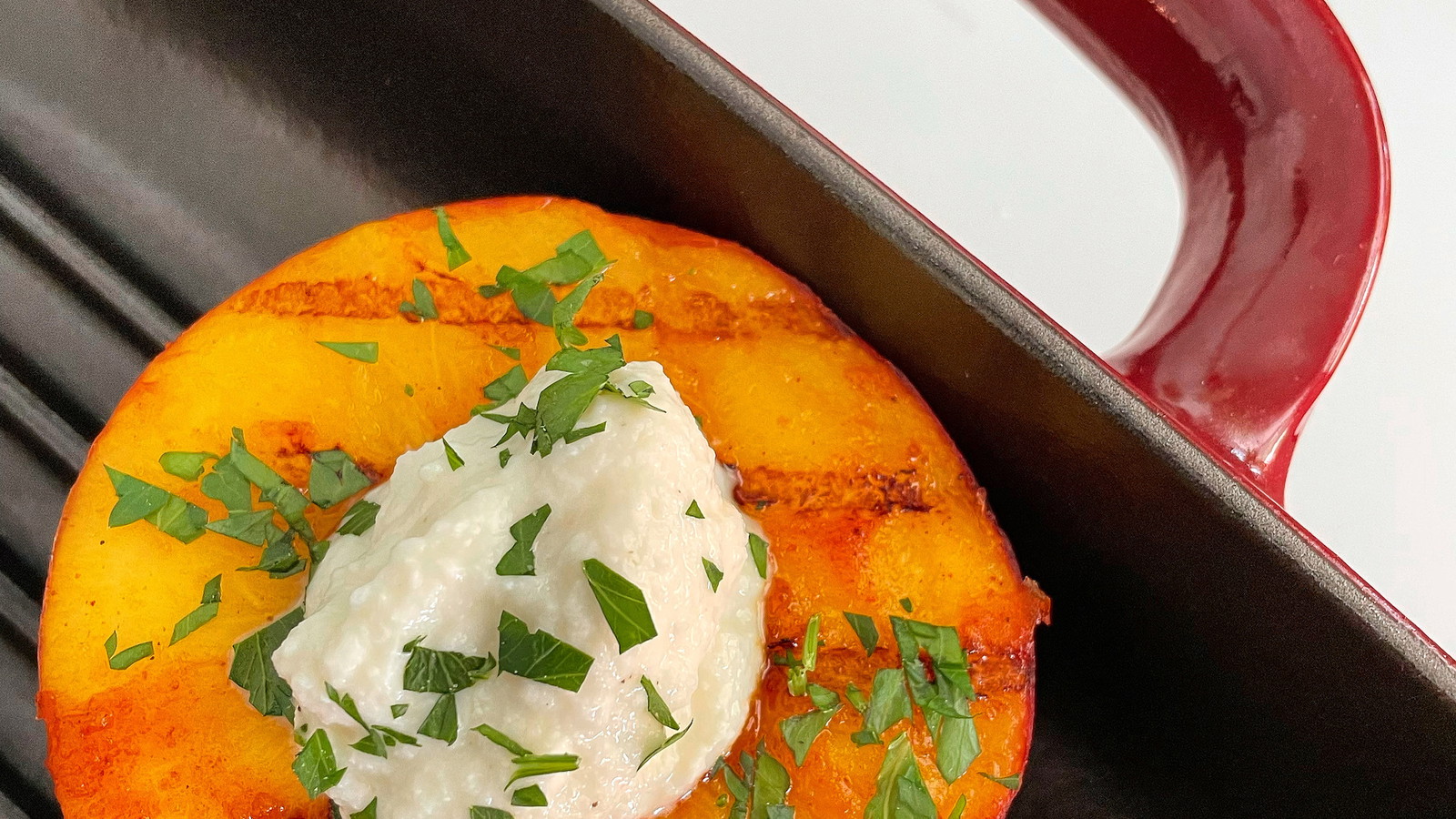 Image of The Best Savory Grilled Peaches With Pistachios & Mint