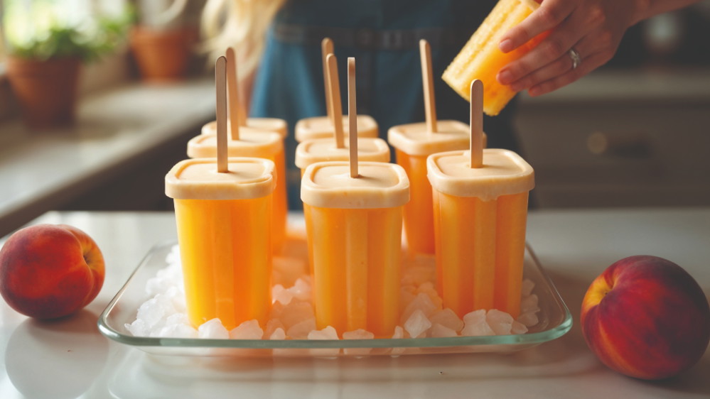 Image of Sommer am Stiel: Pfirsich-Mango-Eis