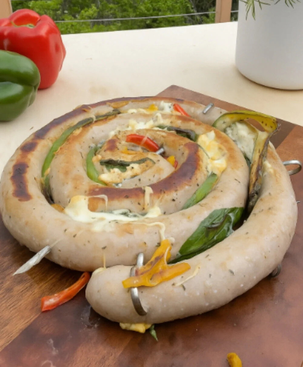 Spiral grilled butifarra