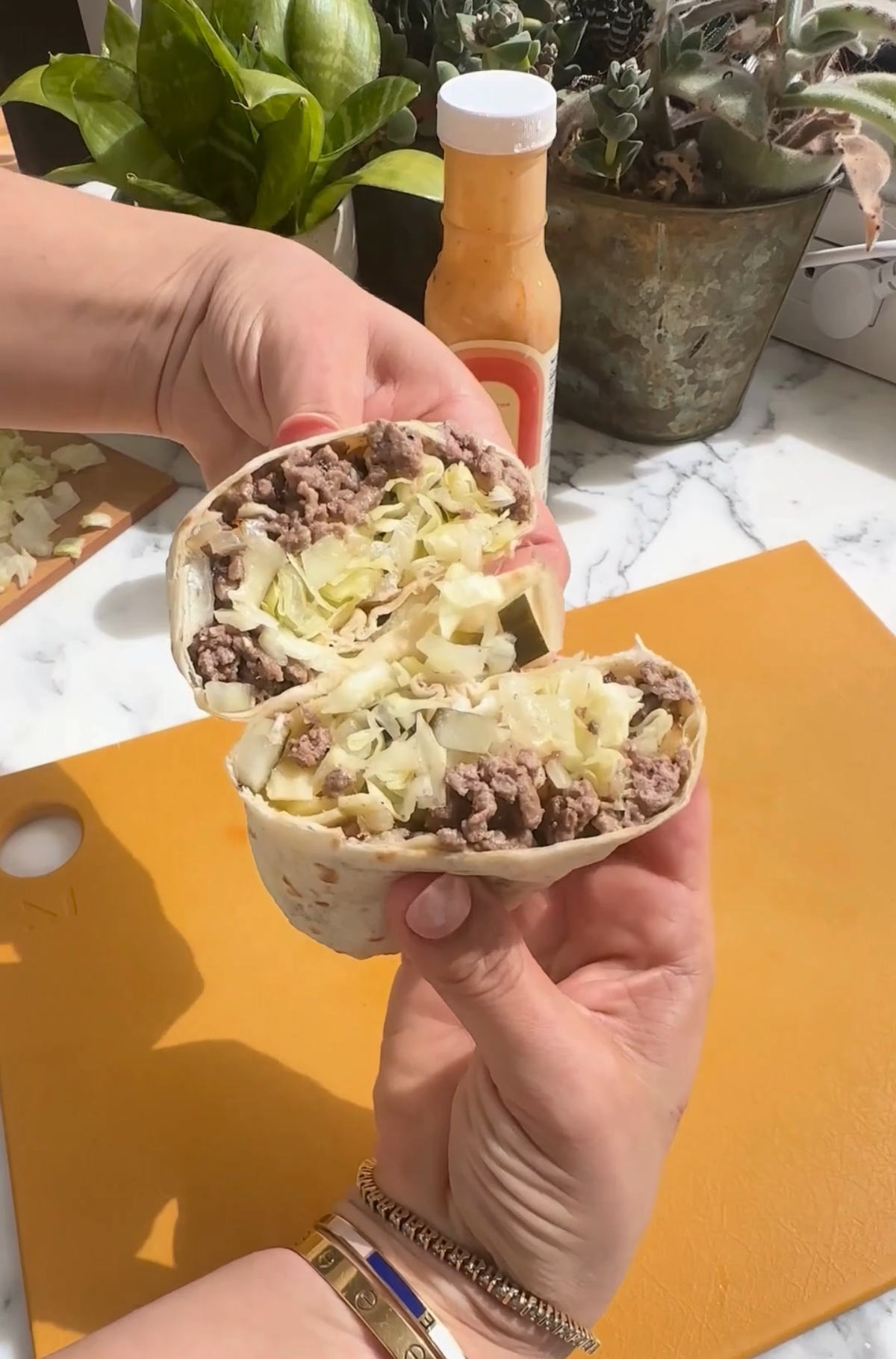 Chipotle Ranch Chopped Cheeseburger Wrap