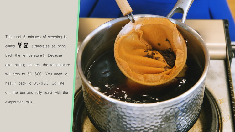 Image of Place the pot back onto the stock over the lowest heat, continue to steep for the final 5 minutes.