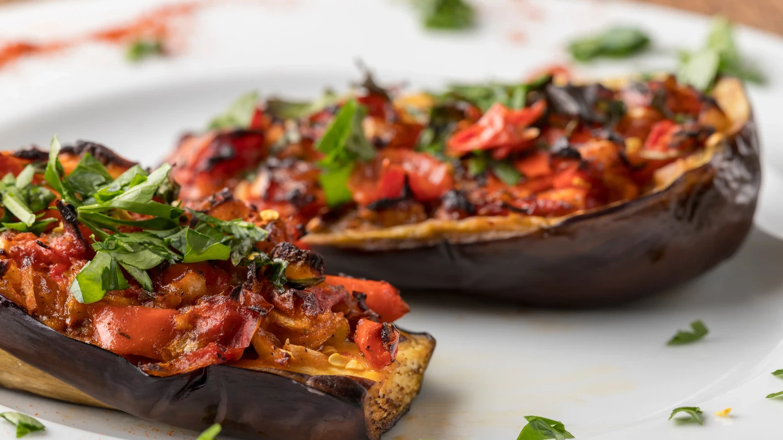 Image of Gegrillte gefüllte Auberginen – Vegetarisches Grillrezept