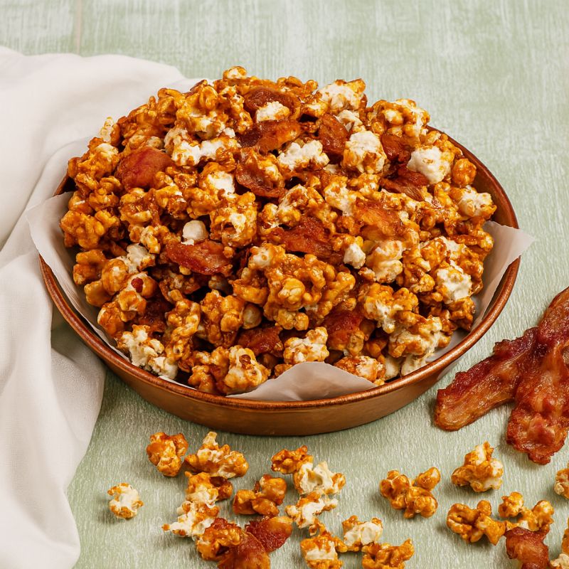Bacon Caramel Popcorn (Sweet and Salty Game Day Snack)