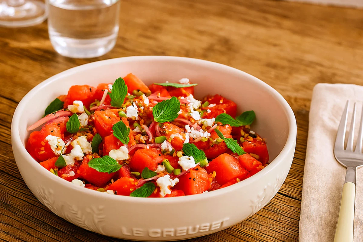 Ensalada de sandía y queso feta