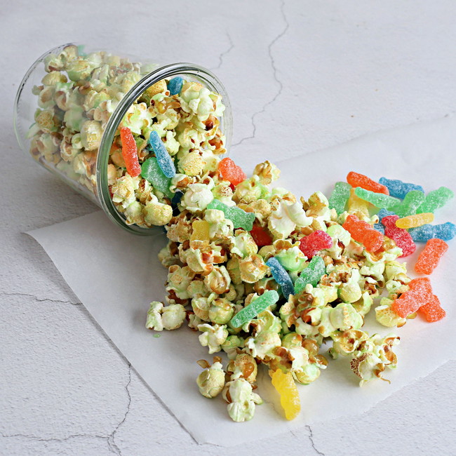 Image of Sour Candy Popcorn (Sweet and Tangy Party Snack)