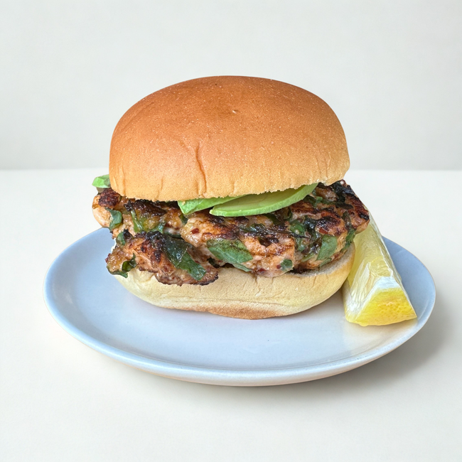 Image of Salmon Burger with Harissa and Honey