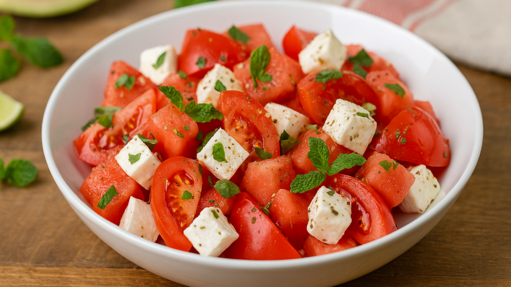 Image of Erfrischend anders: Melonen-Tomaten-Salat