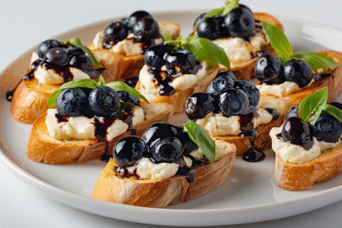West Michigan Blueberry Crostini with Whipped Feta