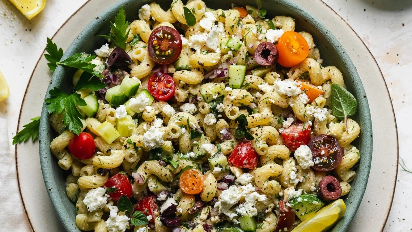 Image of Greek Tahini Pasta Salad