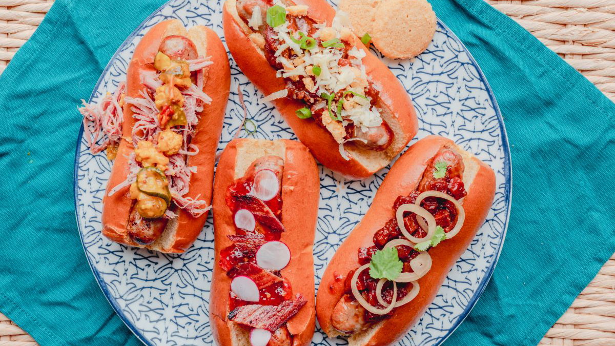 Image of Gourmet hot dog toppings