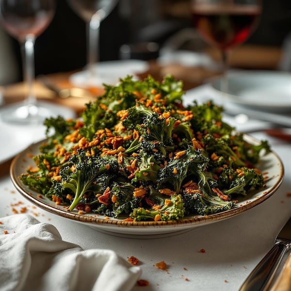 Spicy Oven Baked Harissa Kale Chips