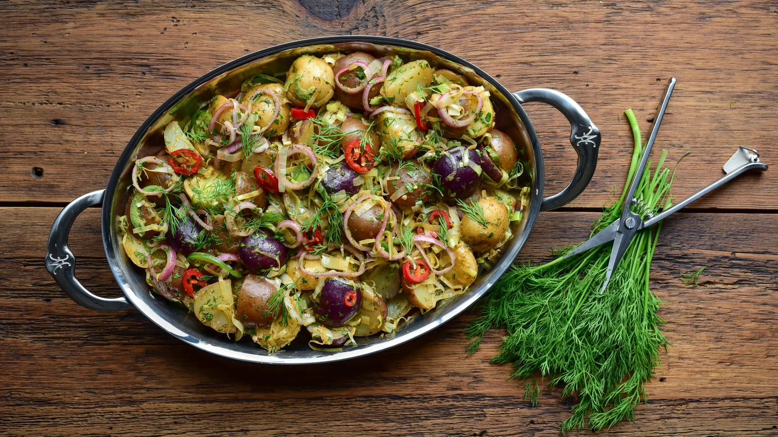 Image of Brown Butter Potato Salad with Leeks & Pickled Shallots
