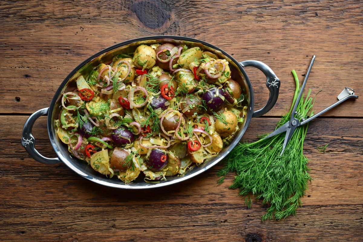 Brown Butter Potato Salad with Leeks & Pickled Shallots
