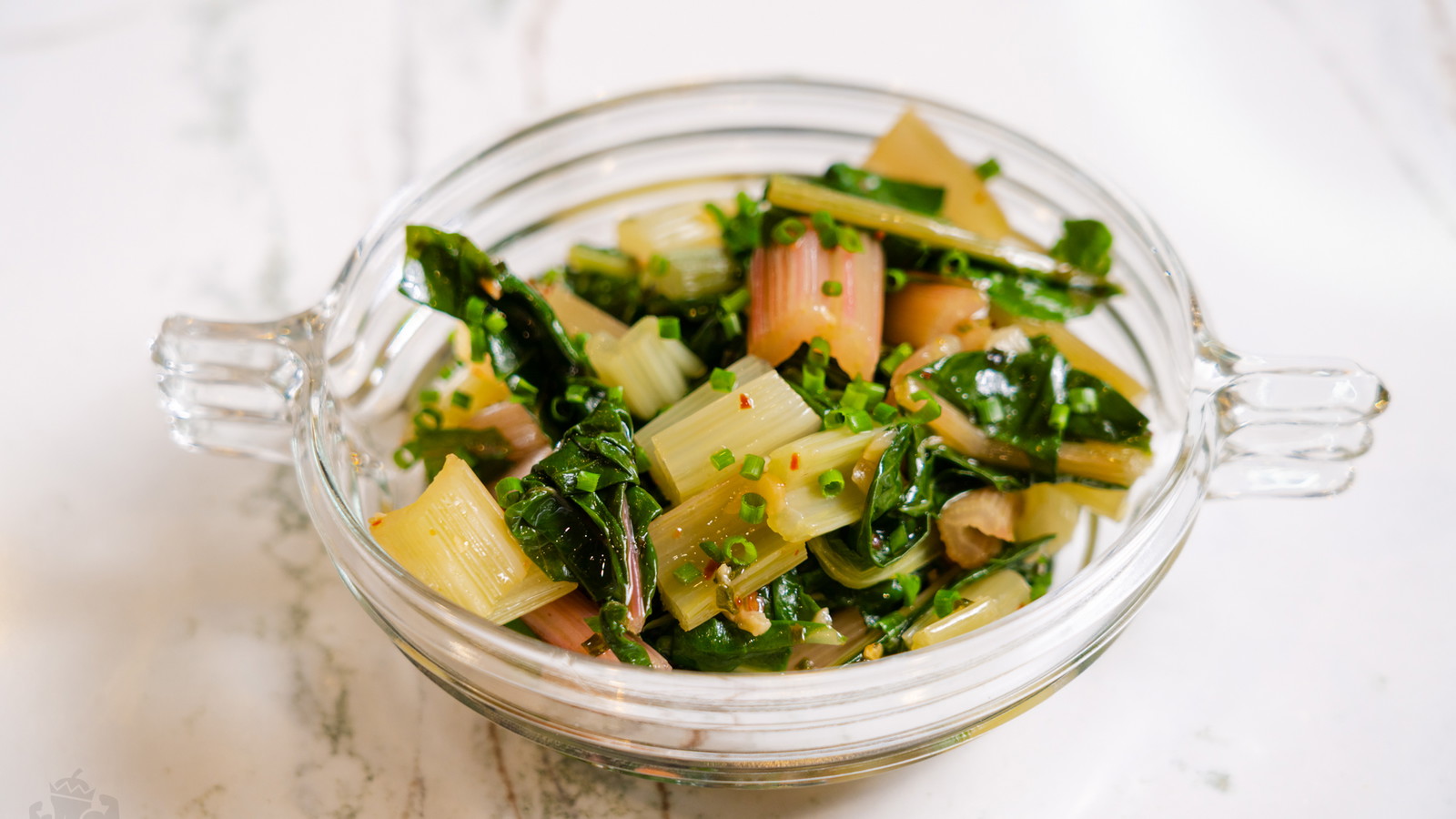 Swiss Chard with Garlic Chili Oil