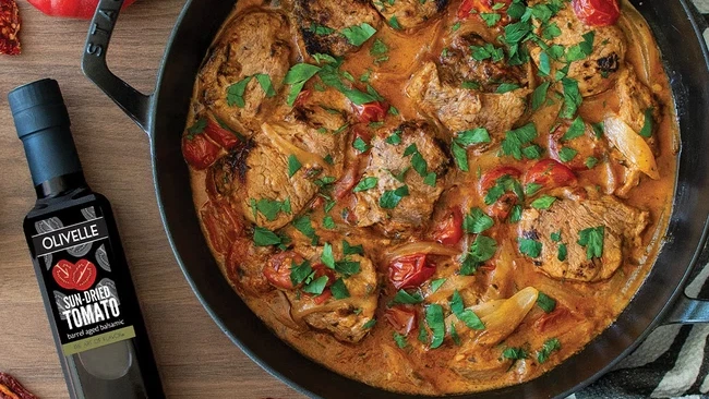 Image of Creamy Sun-Dried Tomato Pork Medallion Skillet