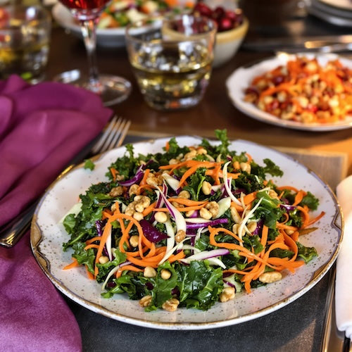 Crunchy Kale Salad with Pomegranate Vinaigrette