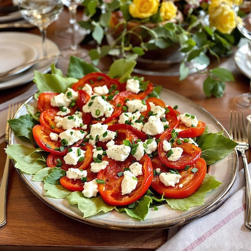 Roasted Red Pepper & Feta "Caprese"