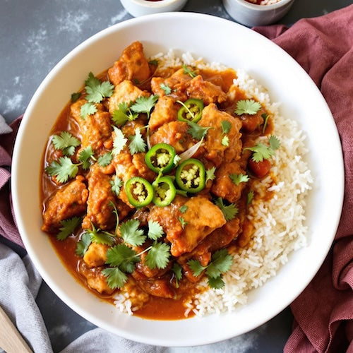 Fajita Style Chicken Curry with Baklouti